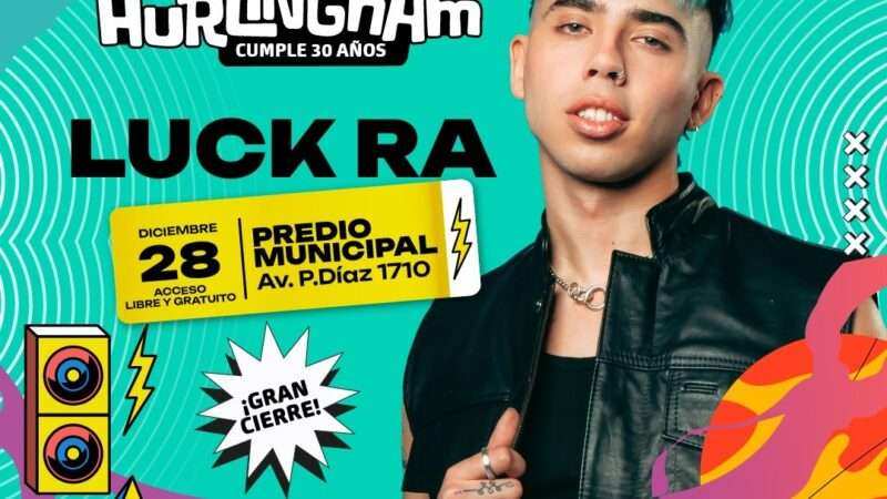 Luck Ra se presenta gratis en Hurlingham este 28 de diciembre