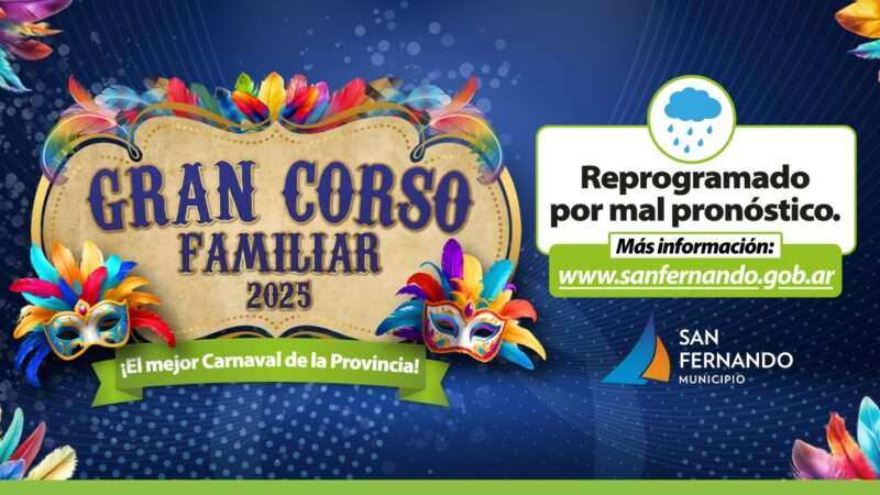 El Gran Corso Familiar de San Fernando se postergará por mal tiempo