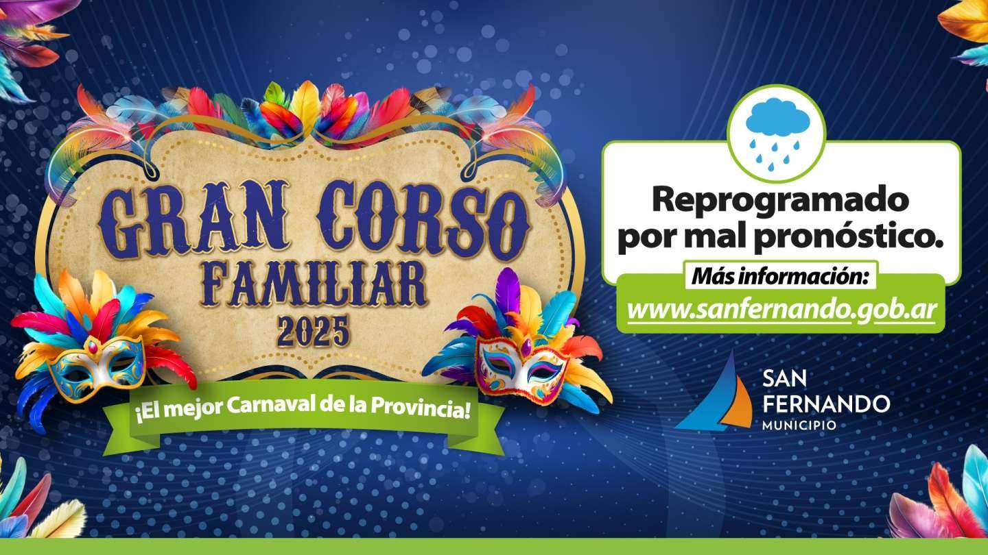 El Gran Corso Familiar de San Fernando se postergará por mal tiempo