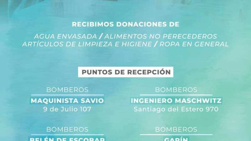 Los Bomberos Voluntarios del partido de Escobar se suman a la campaña solidaria por Bahía Blanca