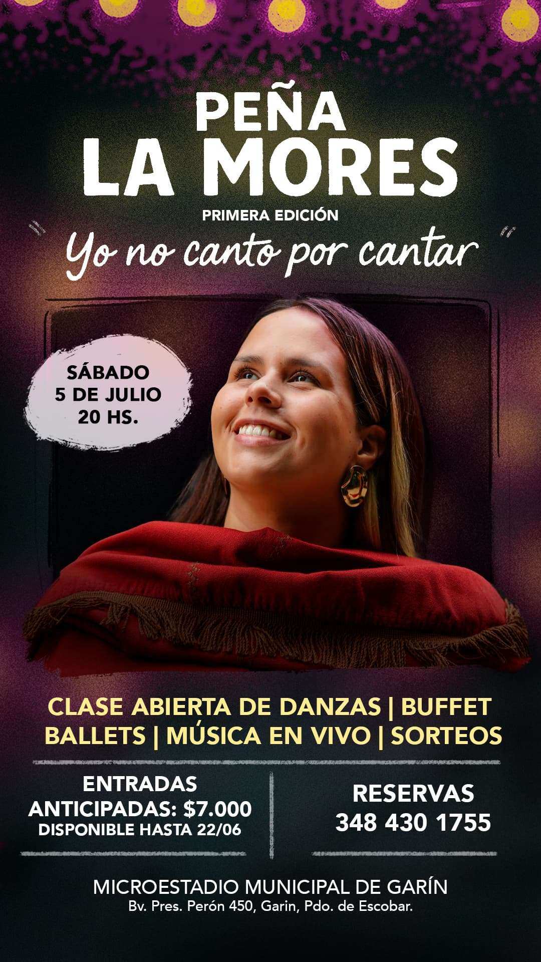 Fernanda Mores lanza su propia peña: “La Mores”, el 5 de julio en Garín
