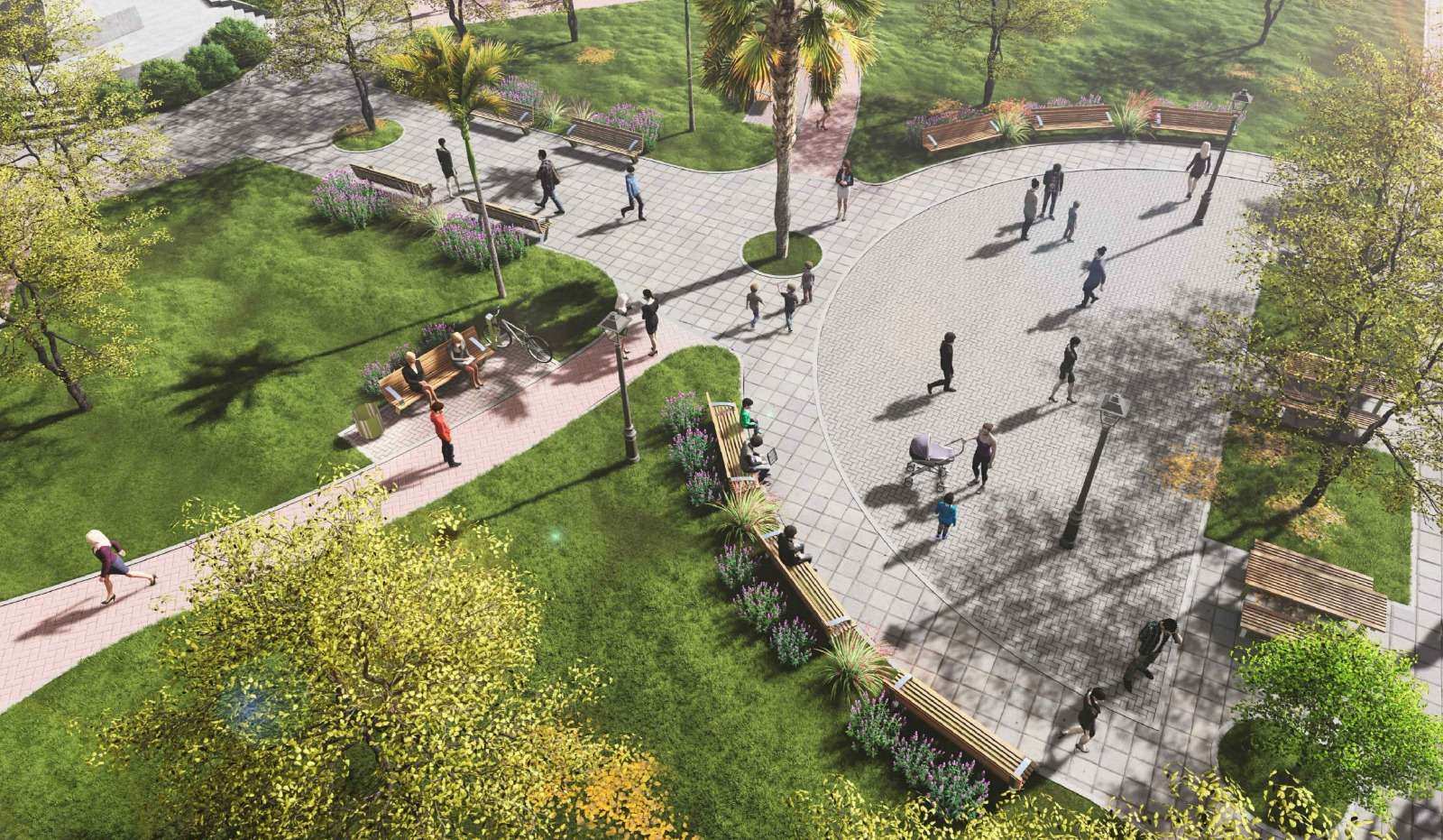 Vicente López inició la renovación integral de la Plaza Vicente López y Planes