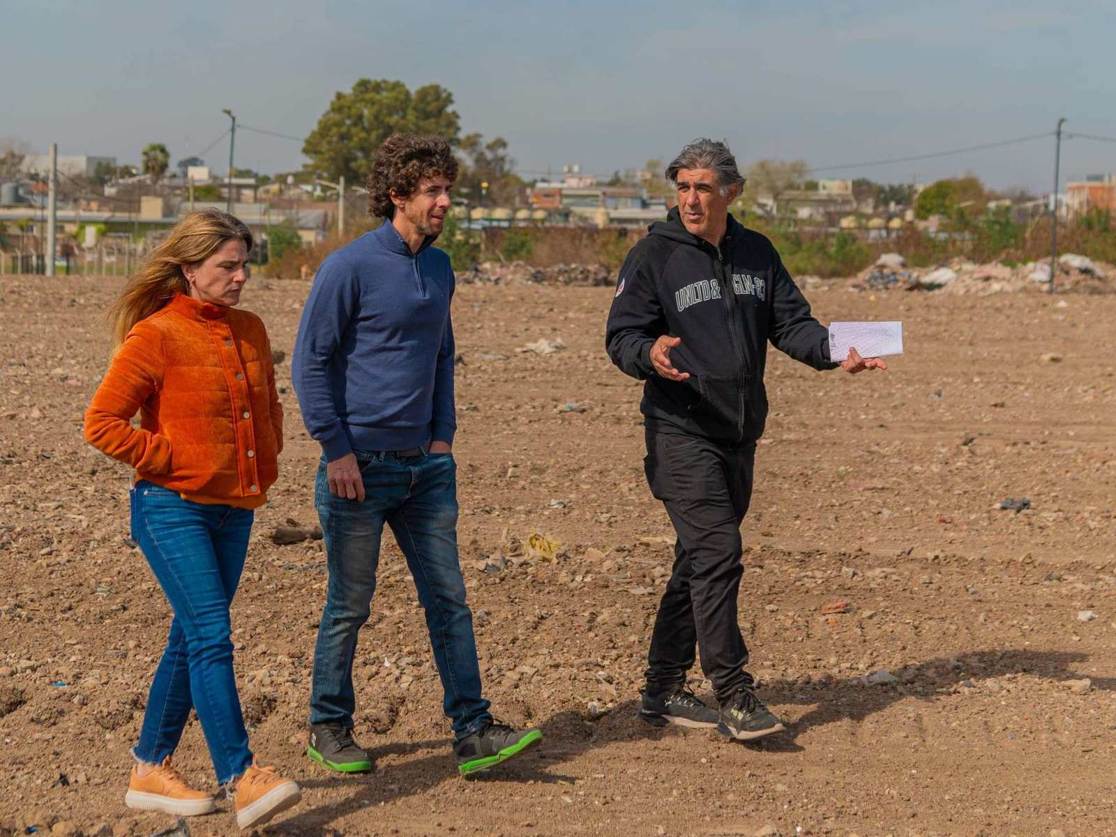 Juan Andreotti recorrió el avance de la obra del ParqueIndustrial de San Fernando