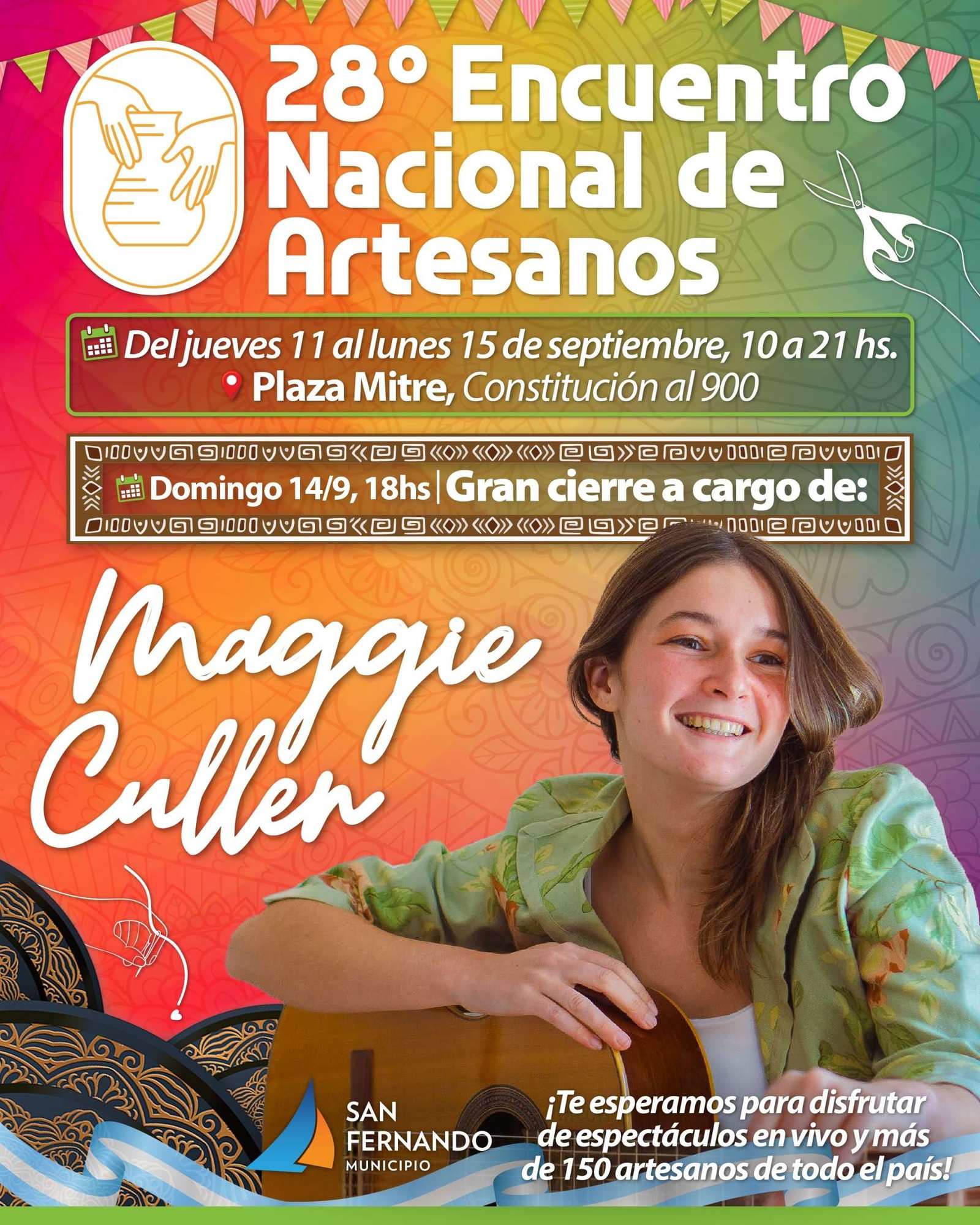 Maggie Cullen en San Fernando cerrará el EncuentroNacional de Artesanos