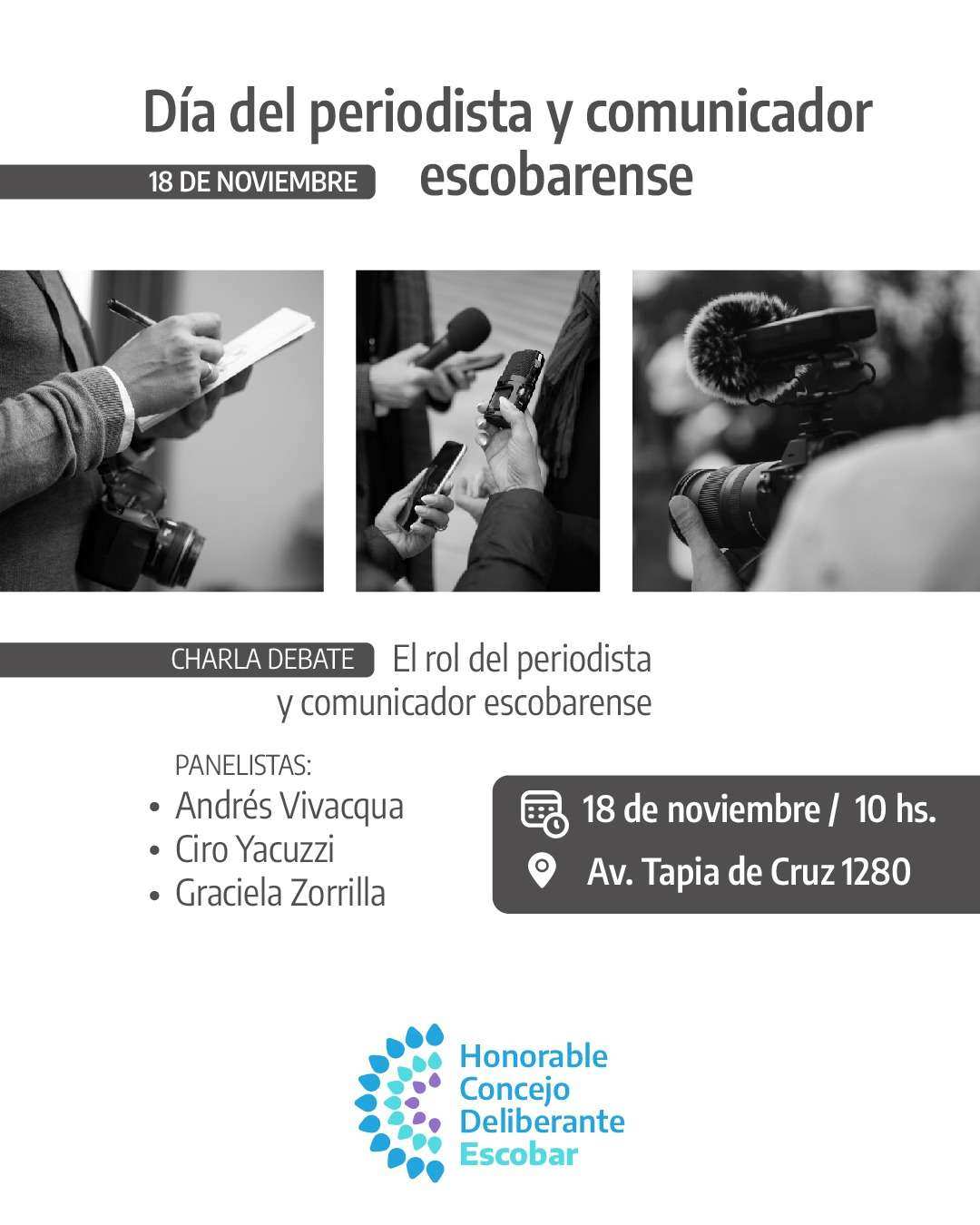 El HCD de Escobar celebra por primera vez el Día del Periodista y Comunicador Escobarense