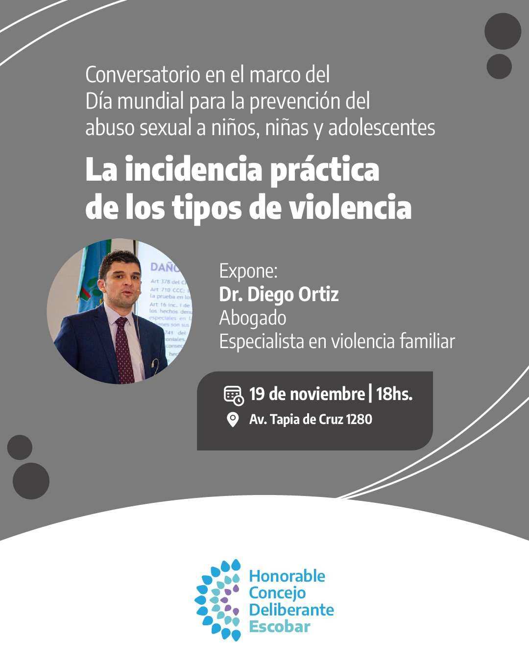 Conversatorio por el Día Mundial para la Prevención del Abuso Sexual Infantil en el HCD de Escobar