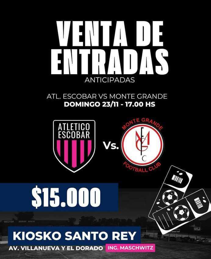 Entradas anticipadas para Atl. Escobar vs. Monte Grande: conseguí la tuya hasta el domingo