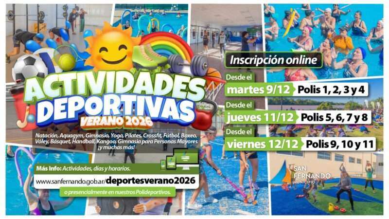 Empieza la inscripción a las actividades deportivas deverano 2026 en San Fernando