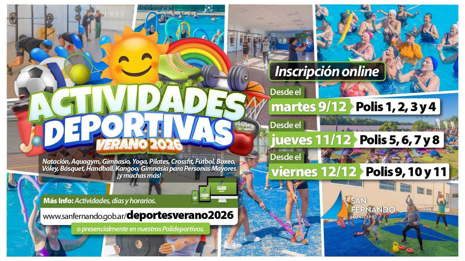 Empieza la inscripción a las actividades deportivas deverano 2026 en San Fernando