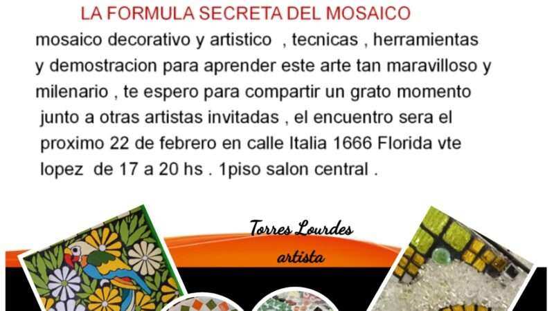 La artista Lourdes Torres  presentará una muestra y demostración de arte del mosaico en Vicente López