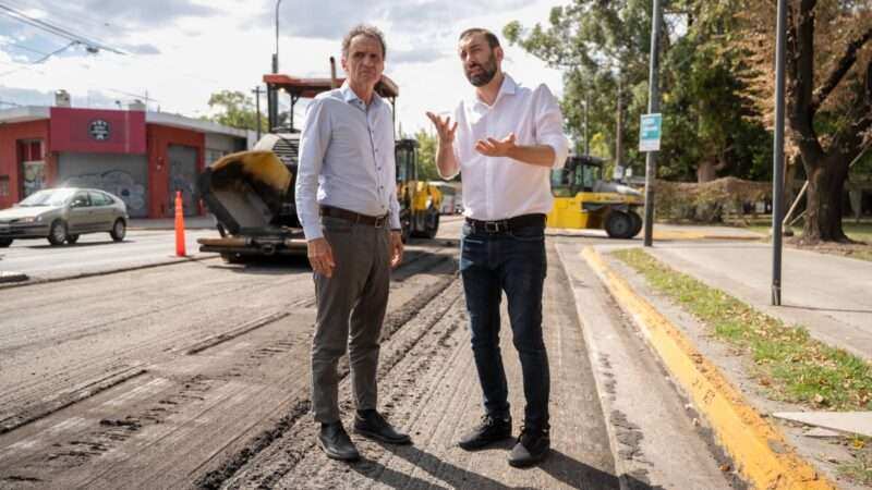 Hurlingham: Selci y Katopodis recorrieron el inicio de las obras de repavimentación de la Avenida Vergara