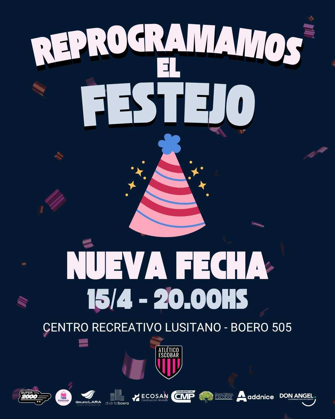 Atlético Escobar reprograma su gran festejo aniversario