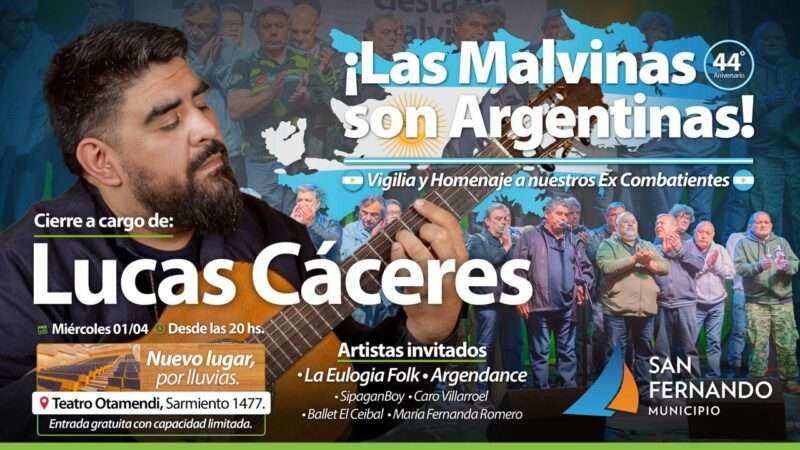 El homenaje a Ex Combatientes de Malvinas de San Fernando se realizará en el Teatro Otamendi