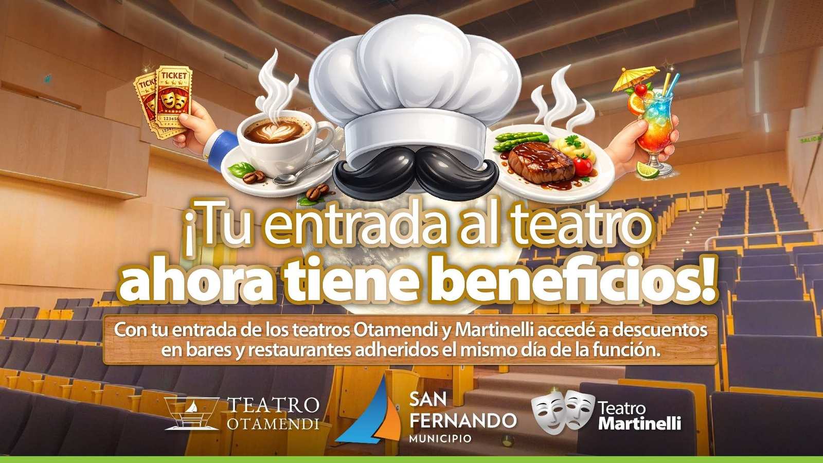Comercios de San Fernando brindarán descuentos con las entradas del Teatro Otamendi y Teatro Martinelli