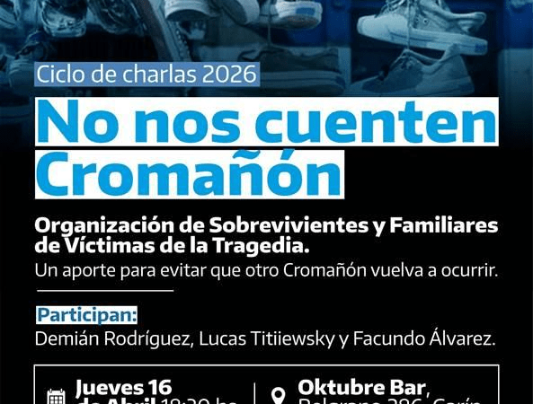 “No Nos Cuenten Cromañón”, charla abierta en Garín