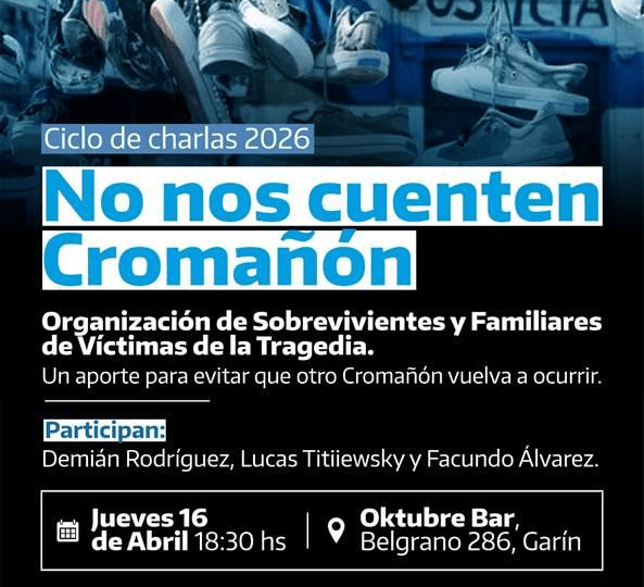 “No Nos Cuenten Cromañón”, charla abierta en Garín