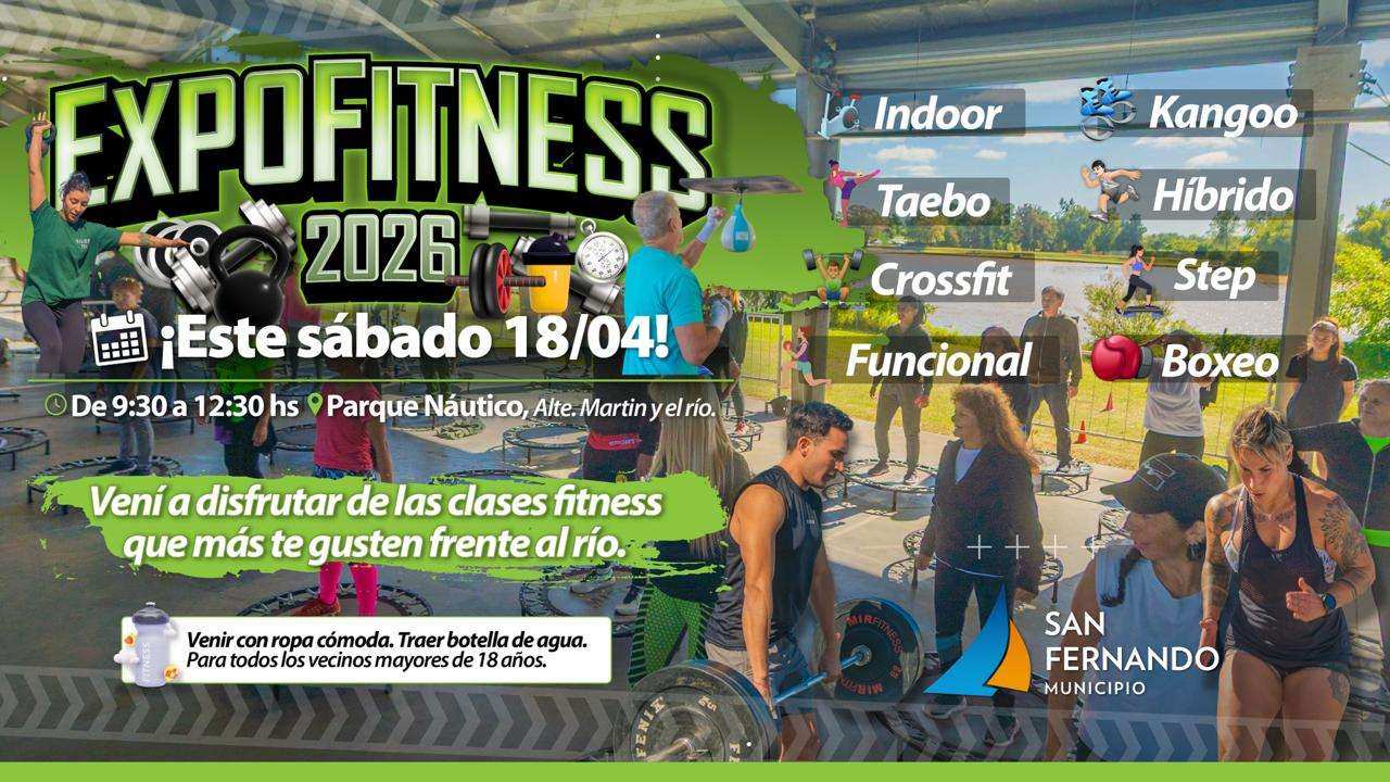 San Fernando invita a una nueva ExpoFitness elsábado en el Parque Náutico