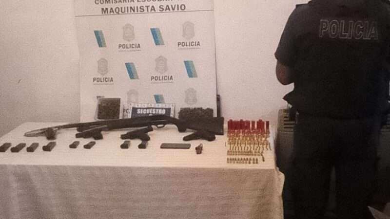 Escobar: detienen a un hombre por amenazas y lo imputan por privación ilegal de la libertad, armas de guerra y drogas