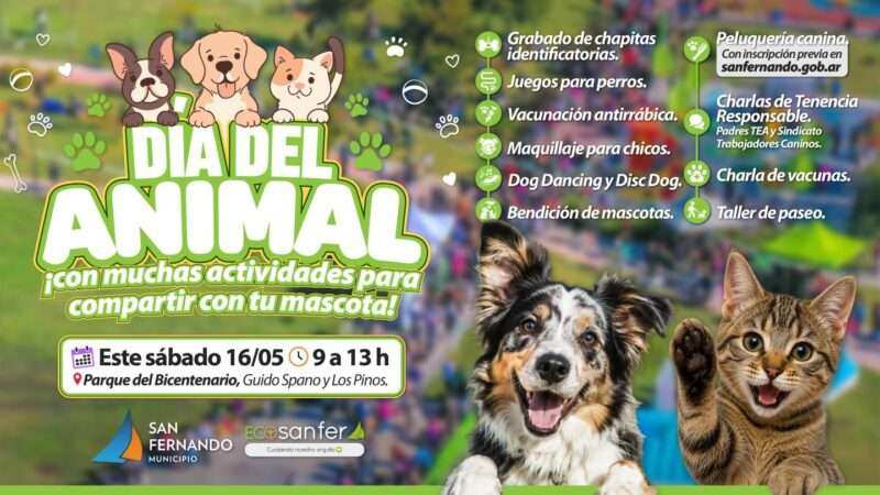 El sábado, San Fernando festejará el Día del Animal con muchas actividades