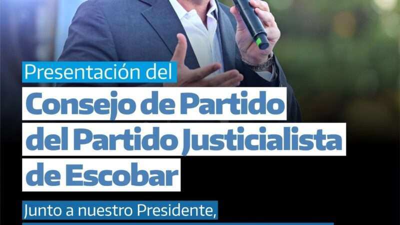 Escobar: el PJ presenta su nuevo Consejo y convoca a fortalecer la organización partidaria