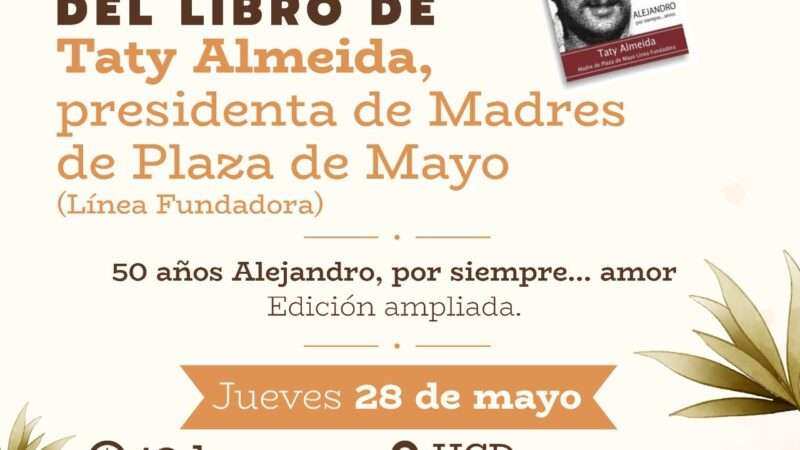 Taty Almeida presentará su libro en el HCD de Escobar