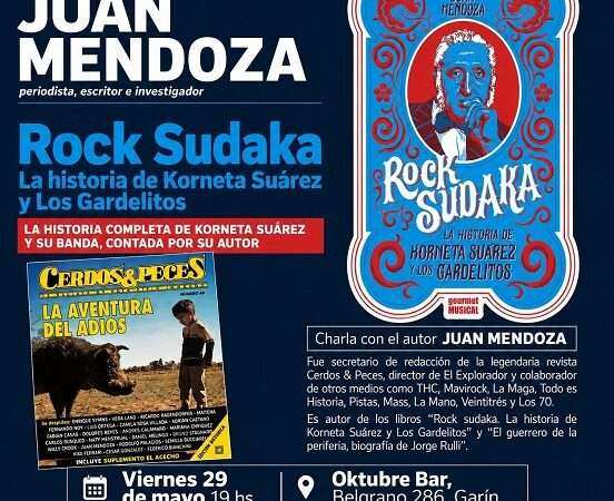 Juan Mendoza presenta su charla sobre Rock Sudaka en Garín