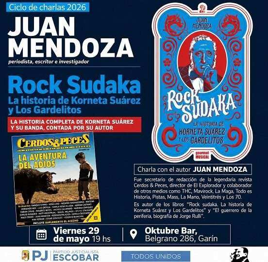 Juan Mendoza presenta su charla sobre Rock Sudaka en Garín