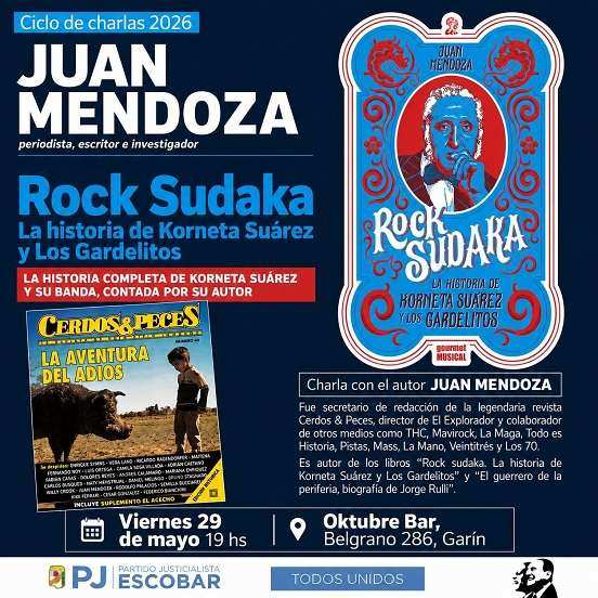 Juan Mendoza presenta su charla sobre Rock Sudaka en Garín