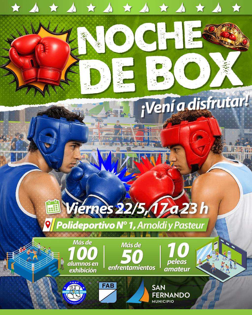 El viernes, San Fernando tendrá una nueva ‘Noche deBox’ en el Polideportivo N°1