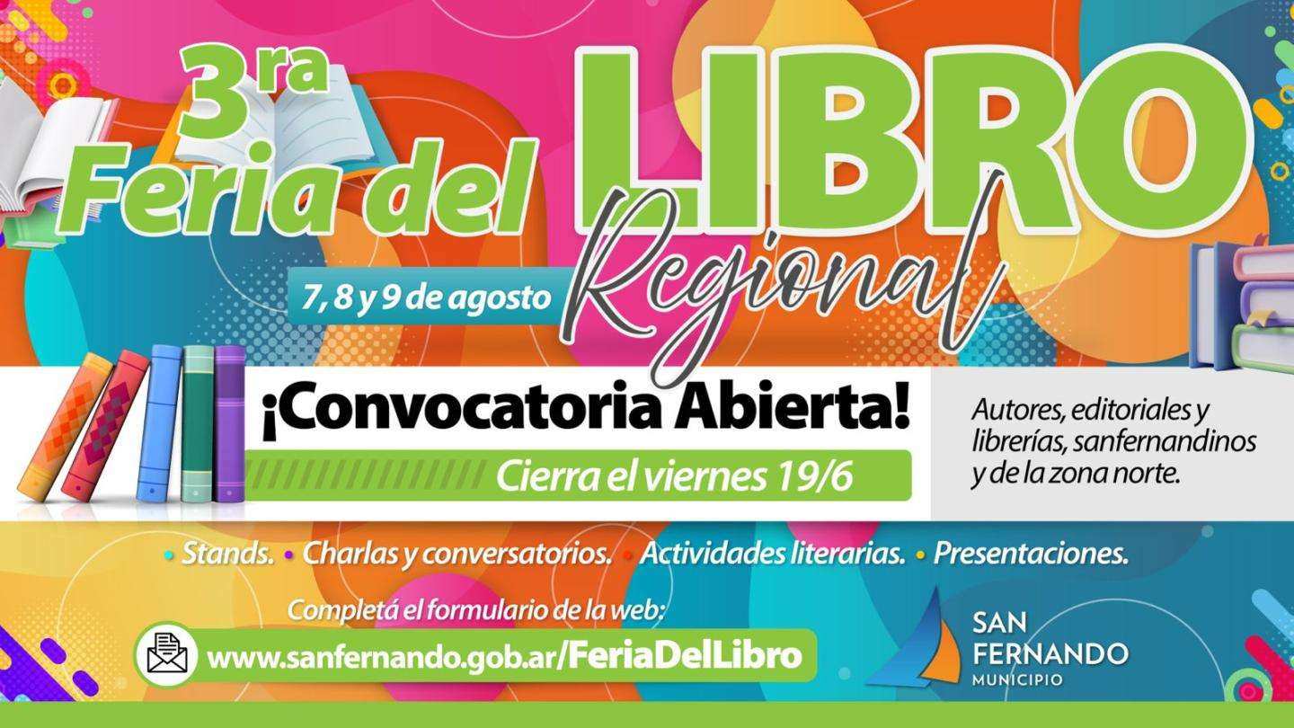 Nueva convocatoria de escritores, librerías y editoriales para la 3ra Feria del Libro de San Fernando