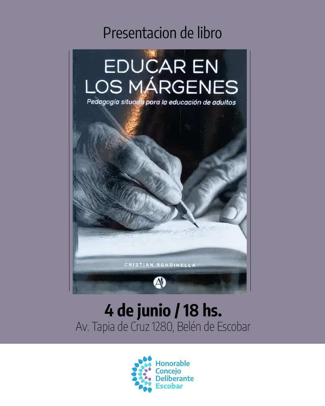 Escobar: presentan el libro “Educar en los márgenes”, una mirada sobre la educación como derecho