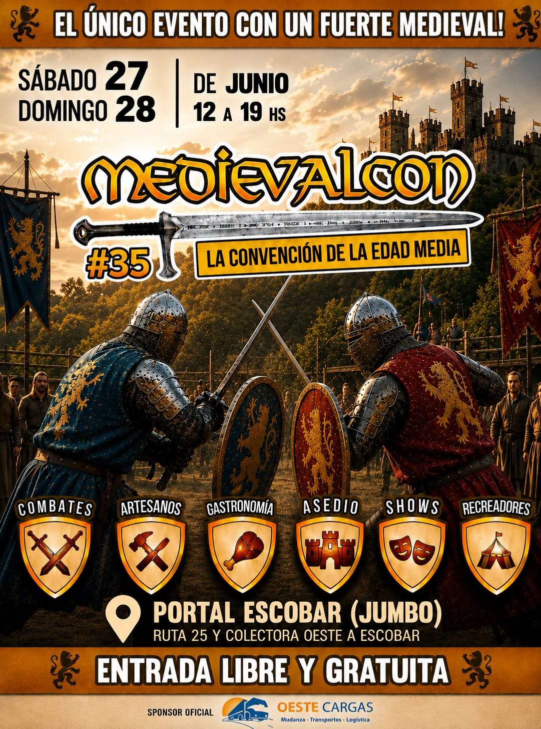 MEDIEVALCON llega a Escobar con combates, feria y espectáculos para toda la familia