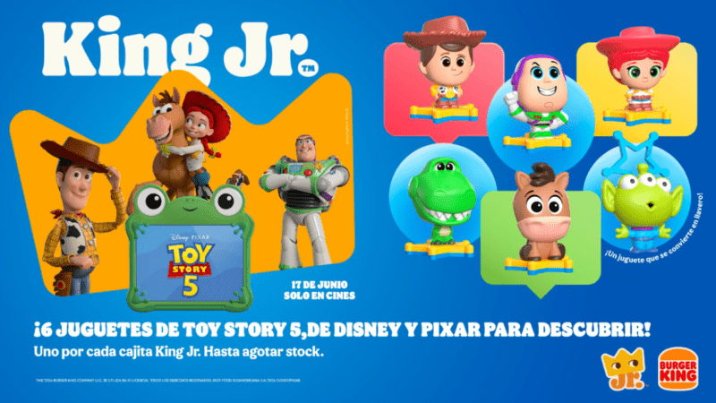 Burger King lanza una nueva colección King Jr. inspirada en Toy Story 5