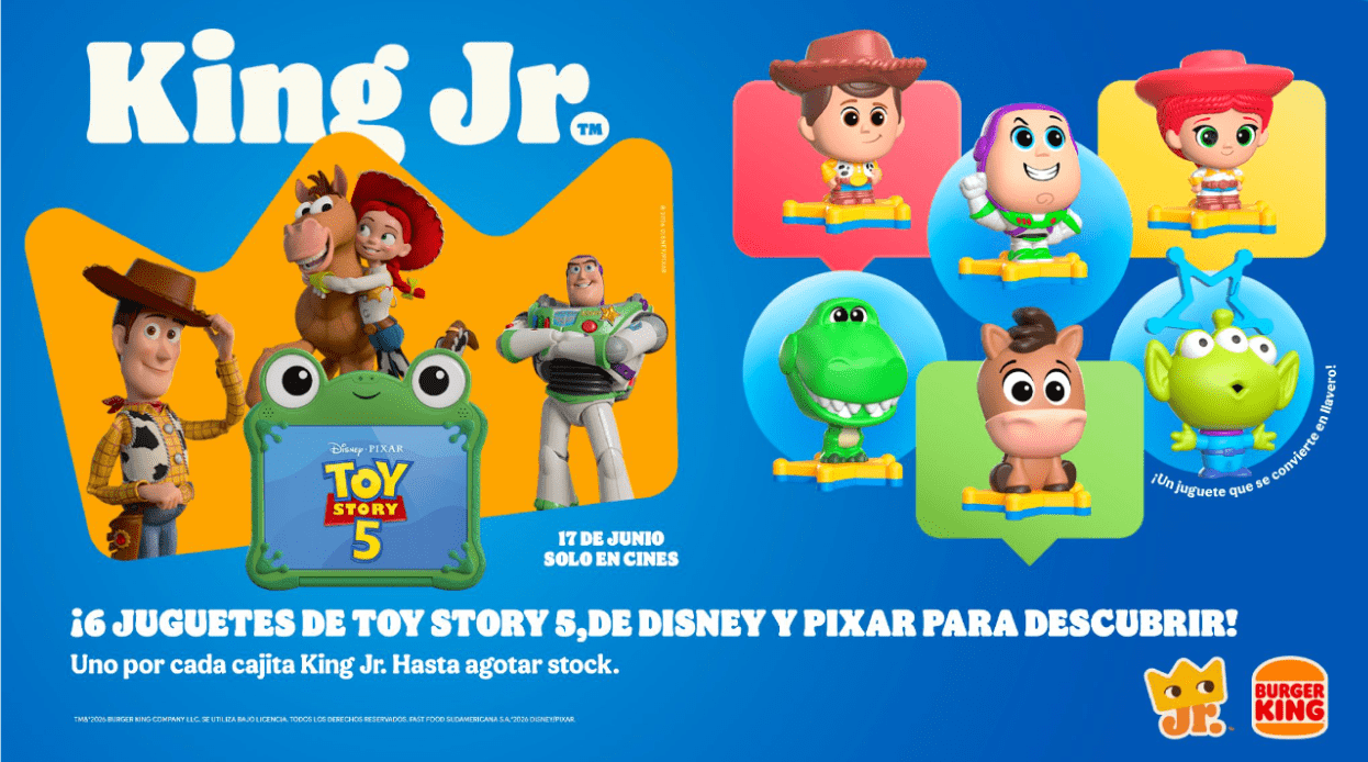 Burger King lanza una nueva colección King Jr. inspirada en Toy Story 5