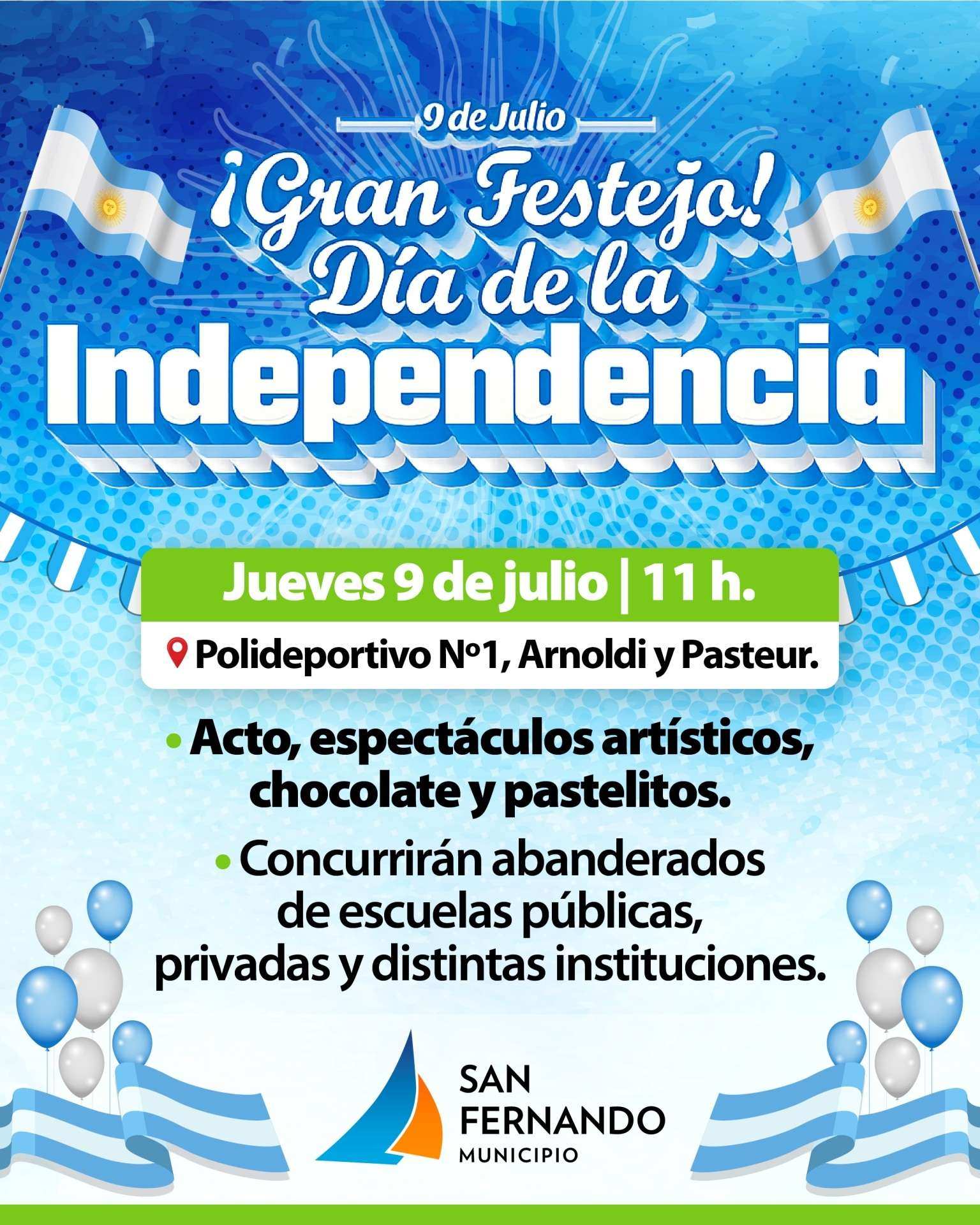 San Fernando invita a un acto cívico el 9 de Julio