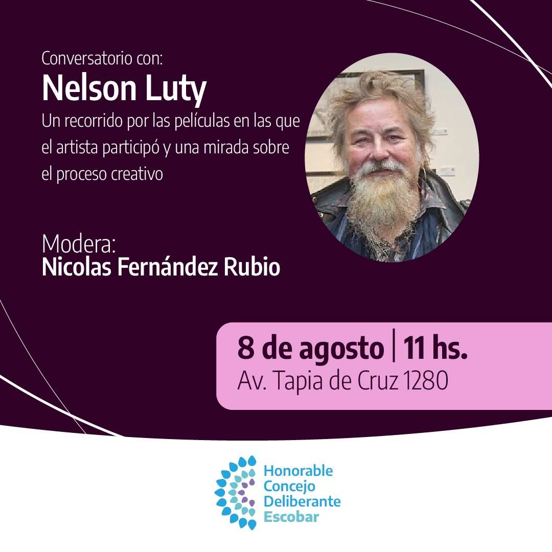 Escobar: el HCD invita a un conversatorio con el artista Nelson Luty