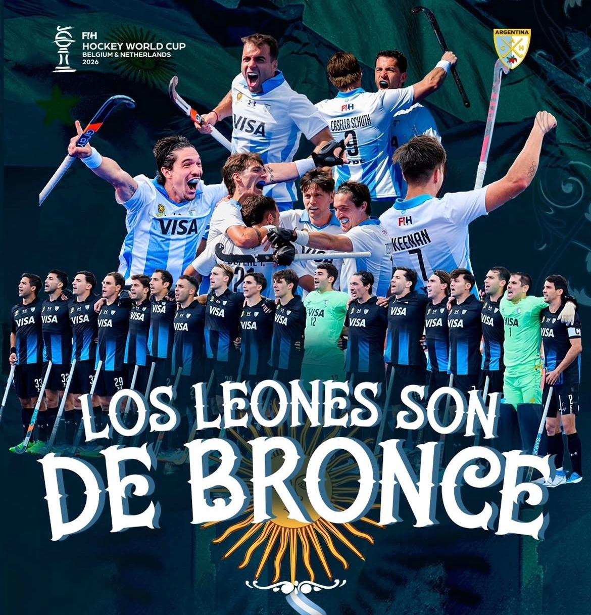 Los Leones vuelven al podio mundial: bronce y revancha ante Países Bajos 🇦🇷🥉