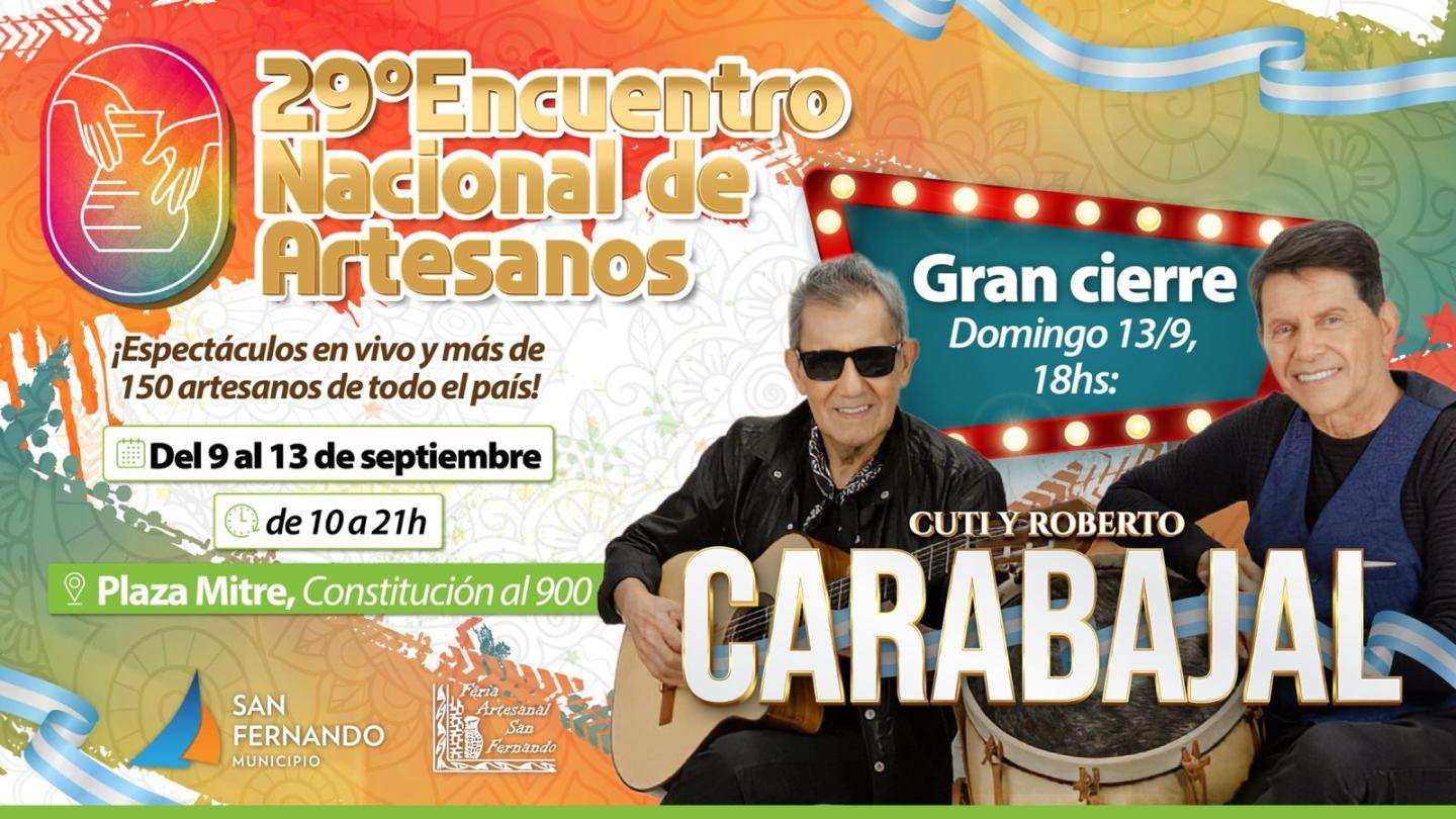 San Fernando se prepara para el 29° Encuentro Nacional de Artesanos con Cuti y Roberto Carabajal