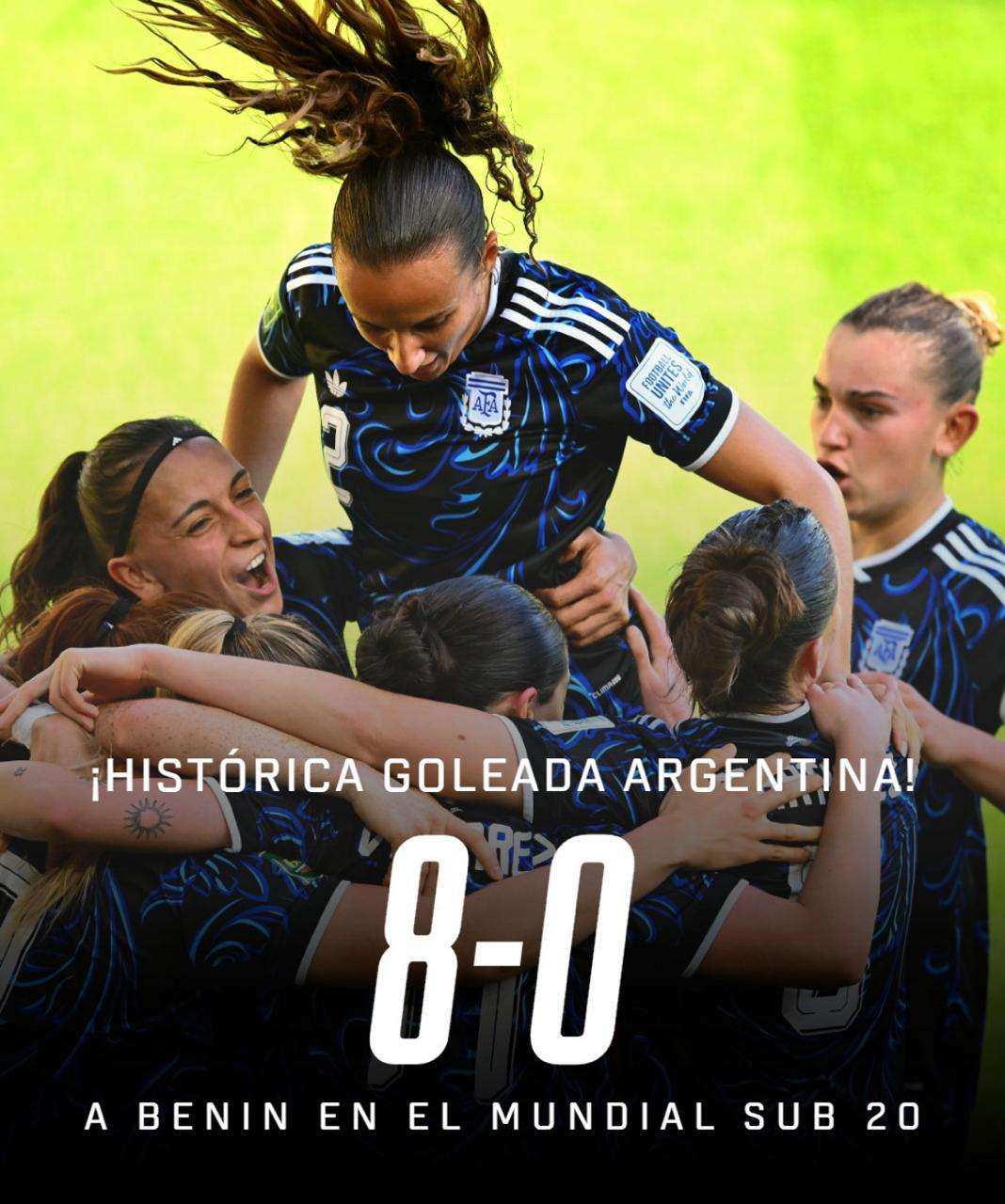 Argentina hizo historia: goleó 8-0 a Benín y quedó a un paso de los octavos