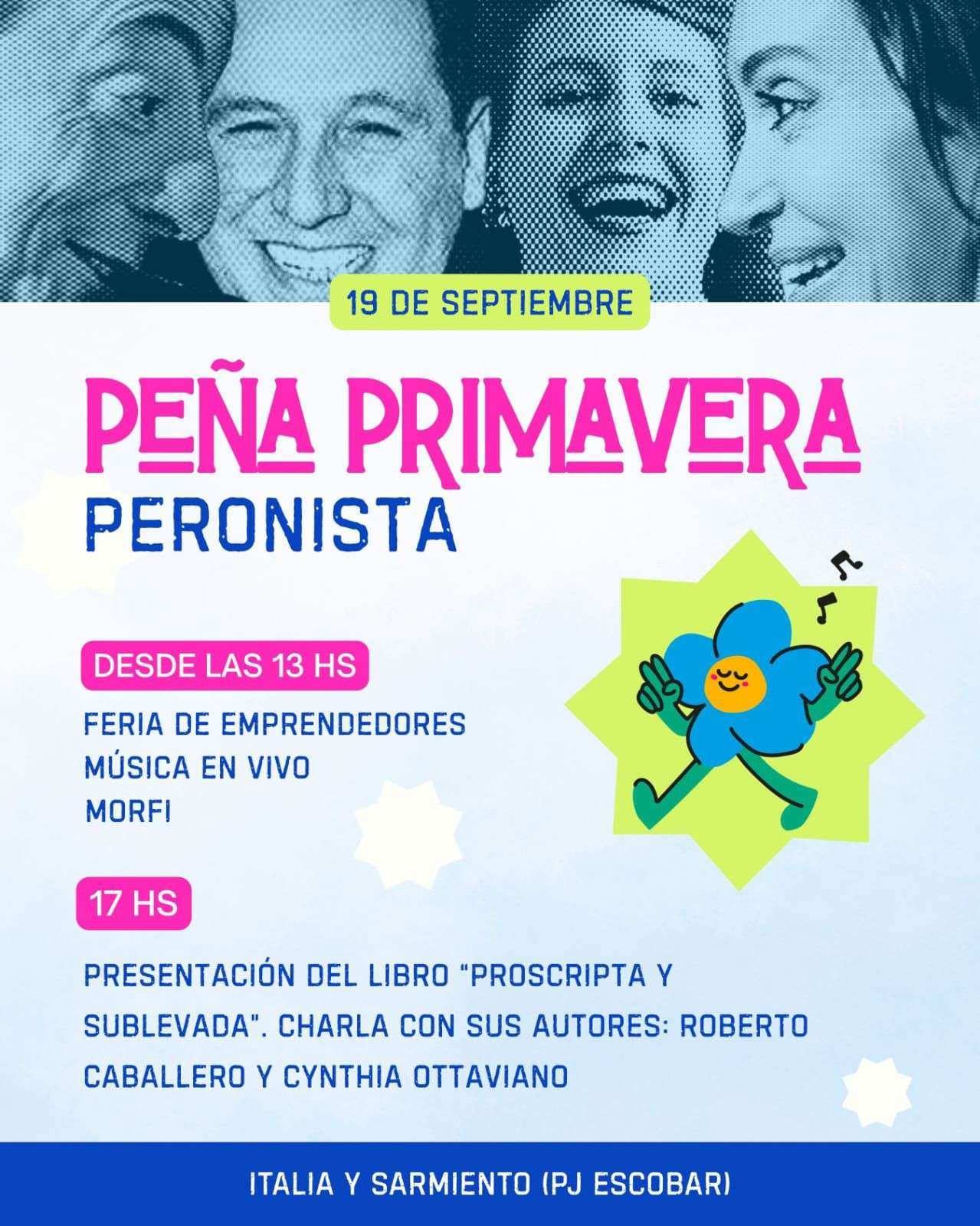 Primavera, cultura y política: el PJ de Escobar organiza una peña abierta a la comunidad