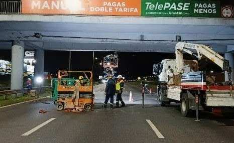 Acceso Norte: habrá desvíos nocturnos por trabajos en el Puente Garín