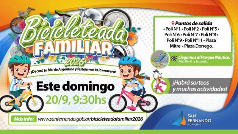 🚲 San Fernando se prepara para una nueva Bicicleteada Familiar