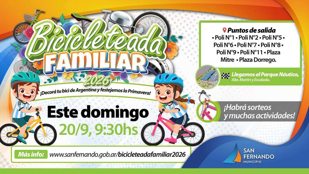 🚲 San Fernando se prepara para una nueva Bicicleteada Familiar