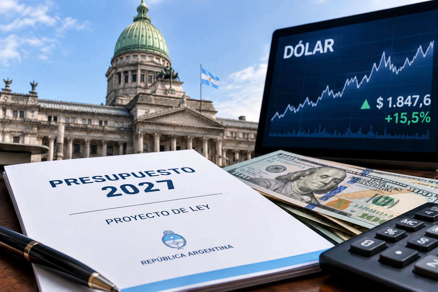 Presupuesto 2027: un dólar 10% más caro que el previsto podría borrar el margen fiscal